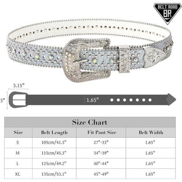 Gothic Bling Belt: Western Cowboy Style for Jeans - Picture 5 of 7